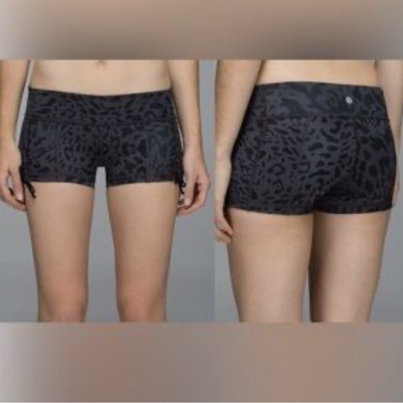 lululemon athletica Pants - Lululemon Leopard Ruched Shorts